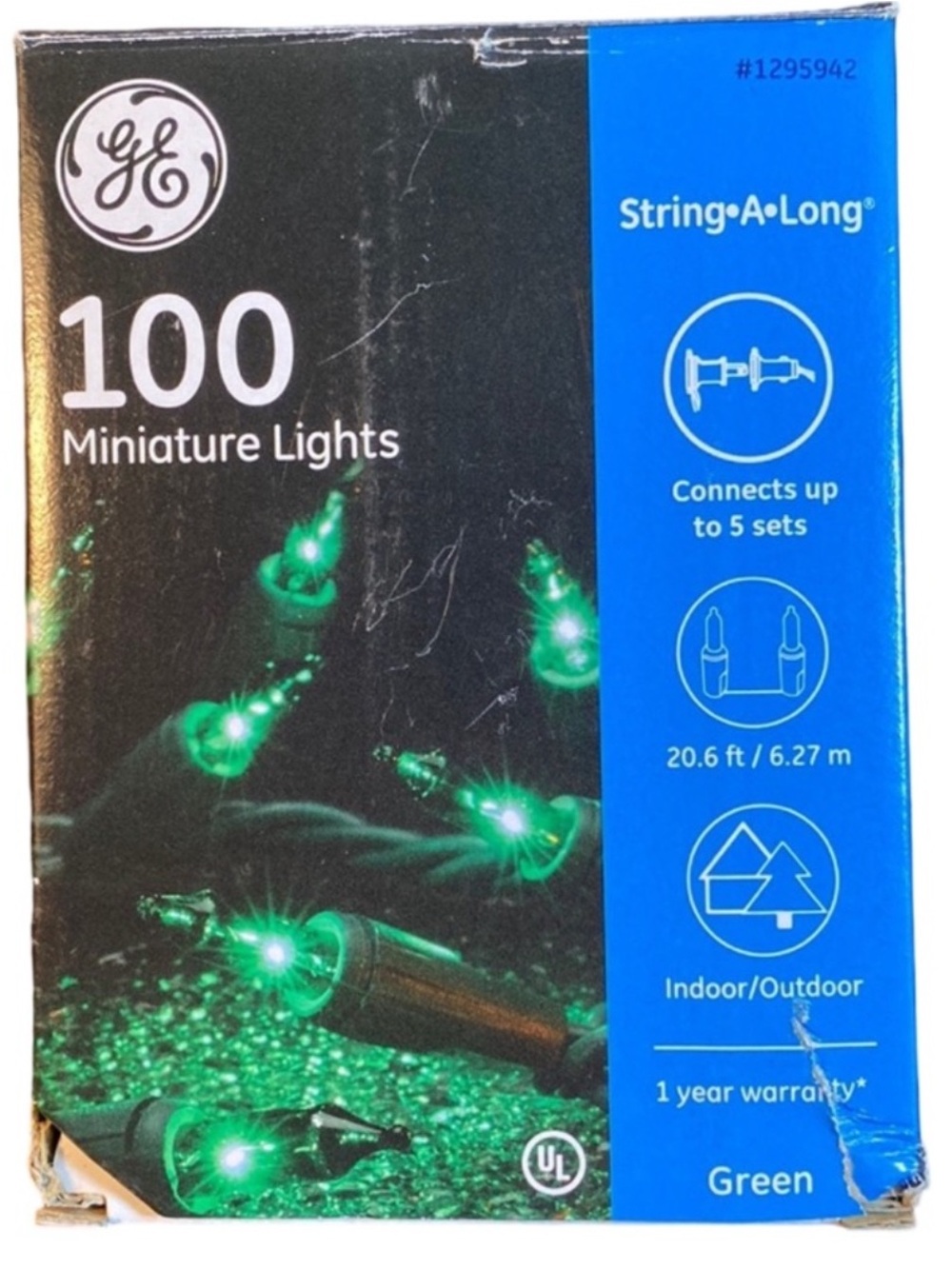 GE String-A-Long Green Miniature Lights